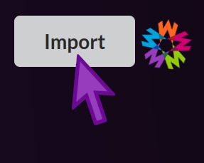 Import button and progress indicator