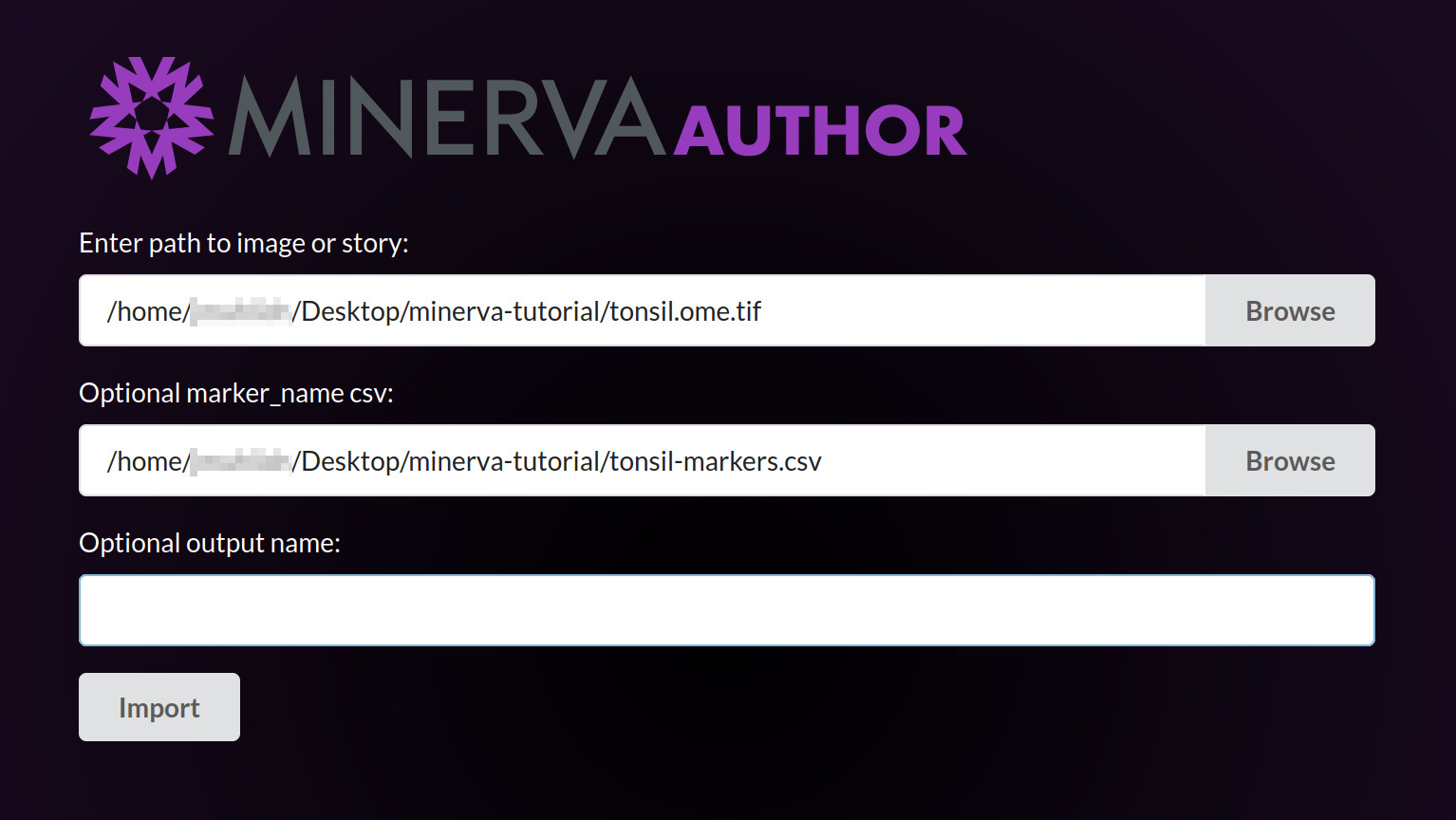 The full channel names CSV path is shown